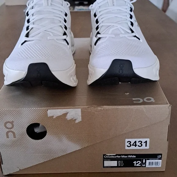 On Cloudsurfer Max - Color: White / White - Size: Men 12 Wide - Picture 3 of 9